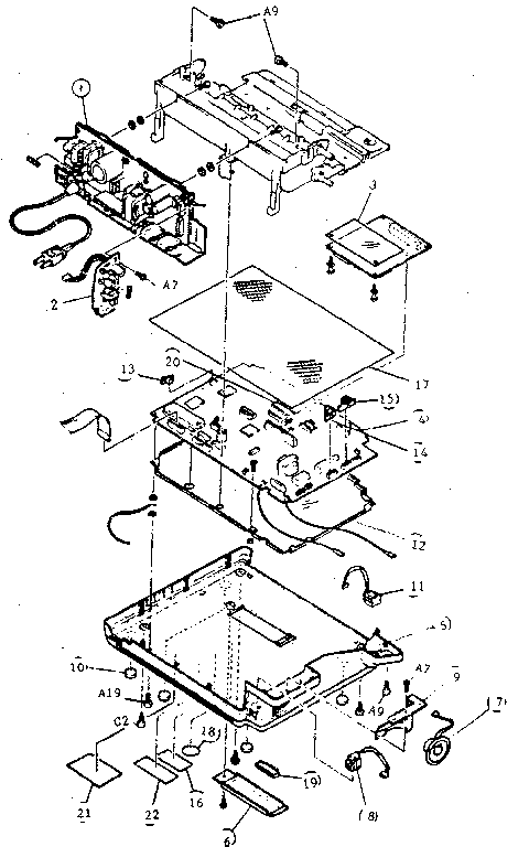 Base cover, scnt screws & washers