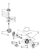 Brake, clutch, gearcase, motor and pump