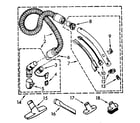 Kenmore 1162497583 hose and attachment diagram