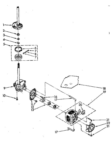 Brake, clutch, gearcase, motor and pump