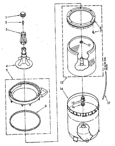 Agitator, basket and tub