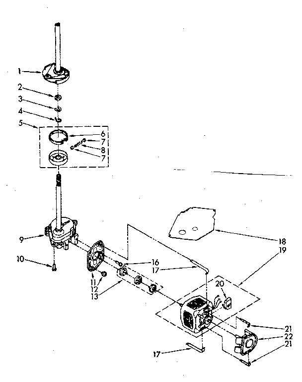 Brake, clutch, gearcase, motor and pump