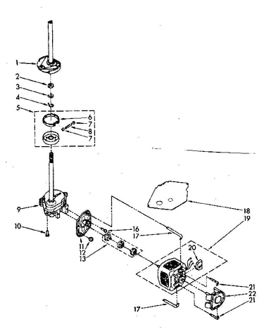 Brake, clutch, gearcase, motor and pump