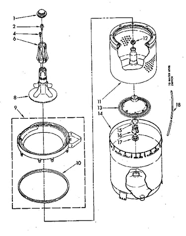 Agitator, basket and tub