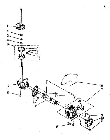 Brake, clutch, gearcase, motor and pump
