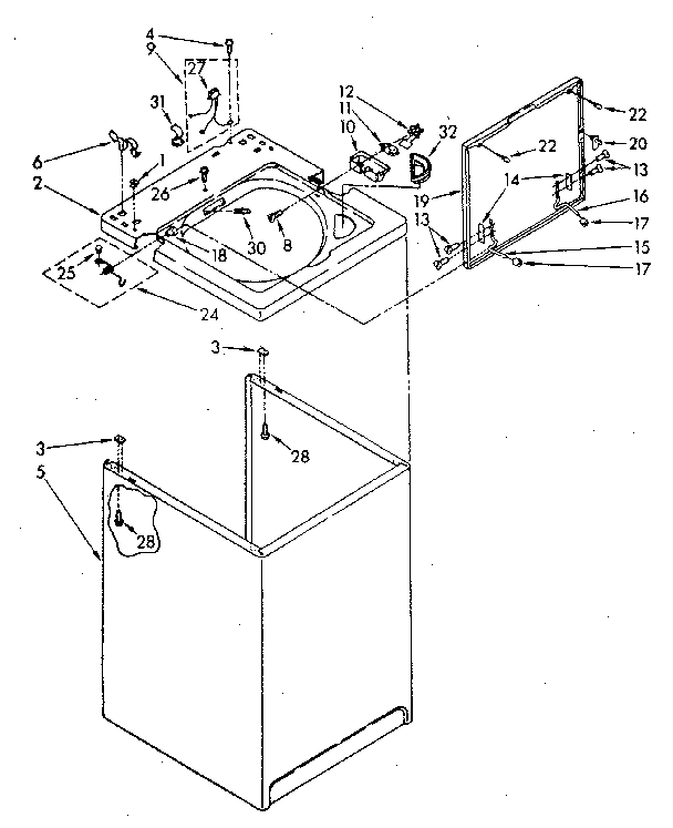 Top and cabinet