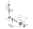 Whirlpool LA7800XSN1 brake clutch, gearcase, motor and pump diagram