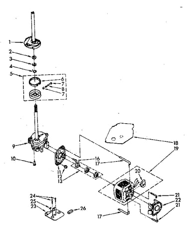 Brake clutch, gearcase, motor and pump