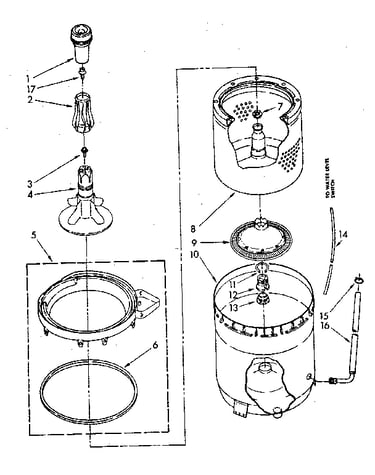 Agitator, basket and tub