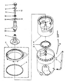 Agitator, basket and tub