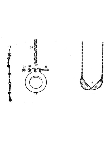 Gym ring, swing, climbing rope assembly