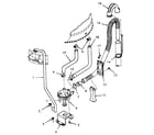 Speed Queen NA4621W33721 pump assembly, bracket and hoses diagram