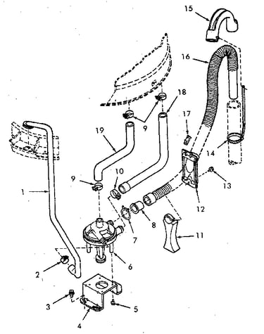 Pump assembly, bracket and hoses