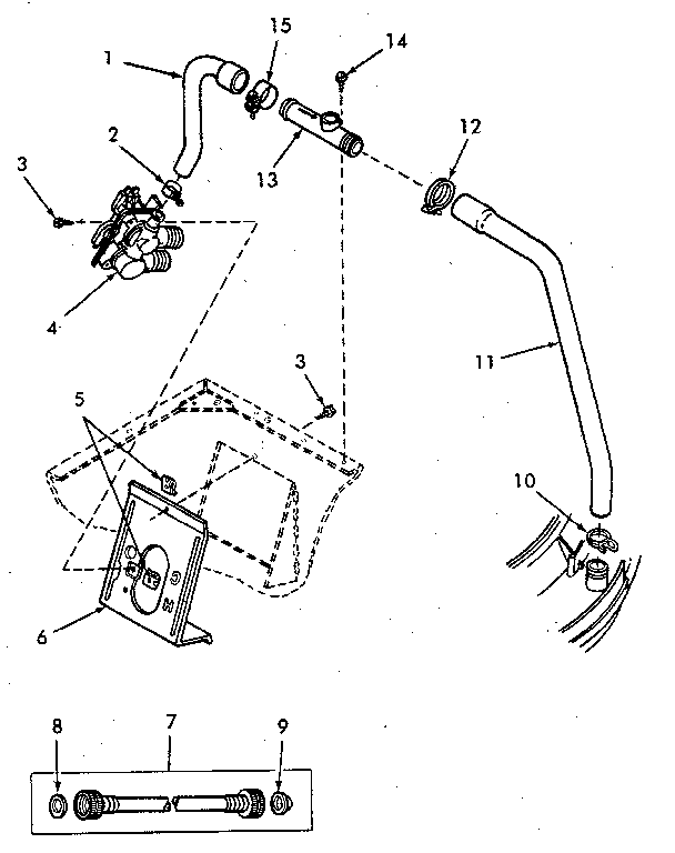 HOSES, PREVENTER, MIXING VALVE AND MOUNTING BRACKET