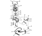 Speed Queen NA6621L33828 motor, mounting bracket, belts and idler assembly diagram
