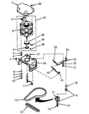 Motor, mounting bracket, belts and idler assembly