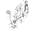 Speed Queen NA6621W33821 pump assembly, bracket and hoses diagram