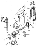 Pump assembly, bracket and hoses