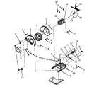 Speed Queen NE6613L43828 motor, exhaust fan and belt diagram