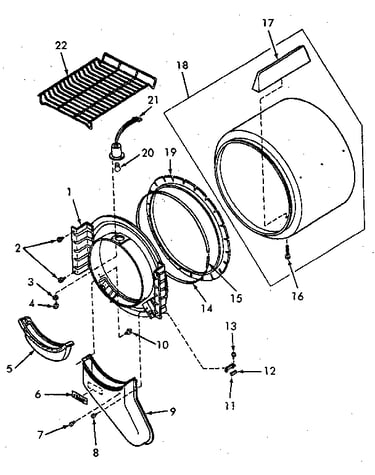 Front bulkhead, air duct, felt seal and cylinder