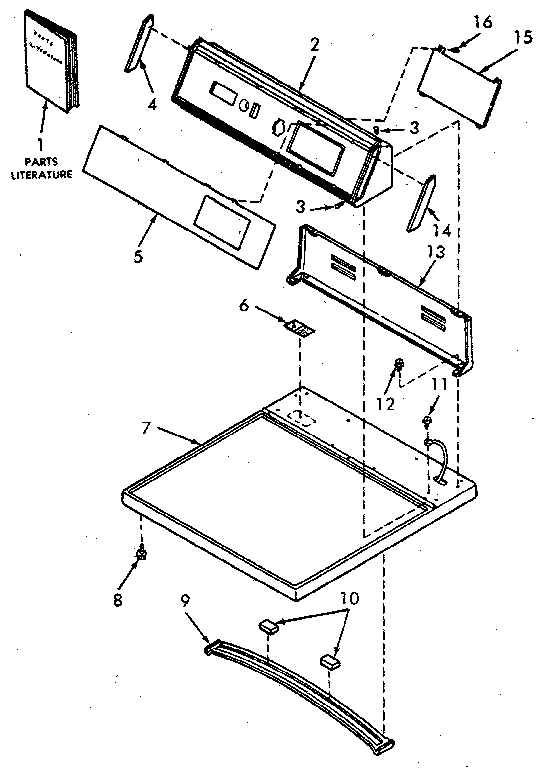 Control hood, controls and cabinet top