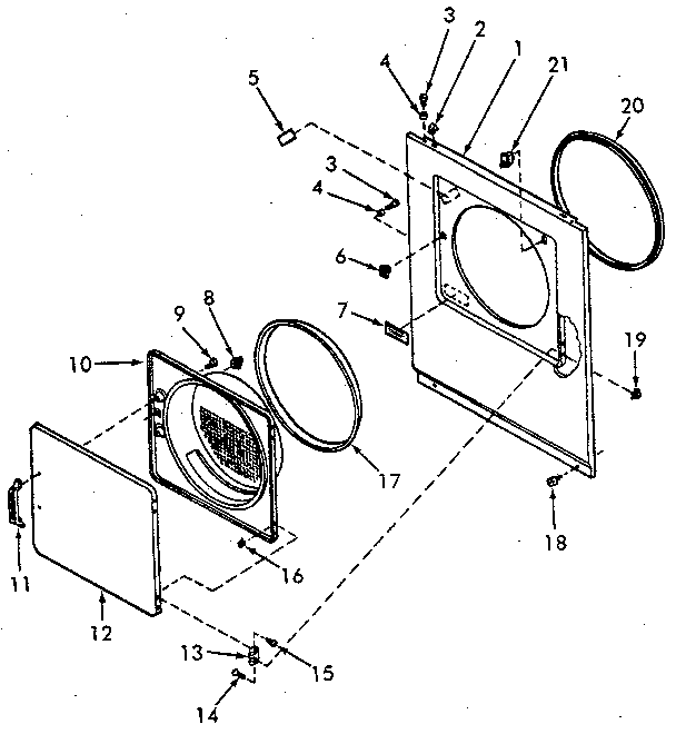 LOADING DOOR, FRONT PANEL AND SEALS