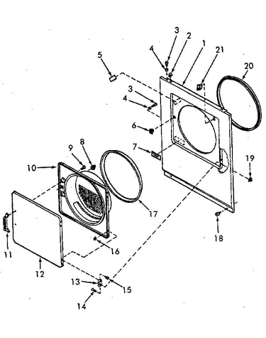 Loading door, front panel and seals