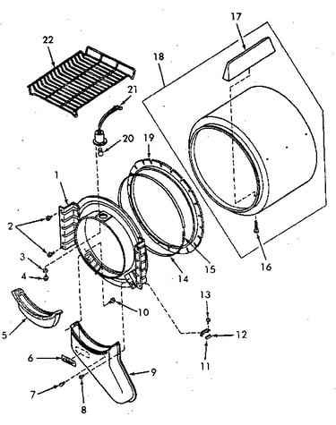 Front bulkhead, air duct, felt seal and cylinder