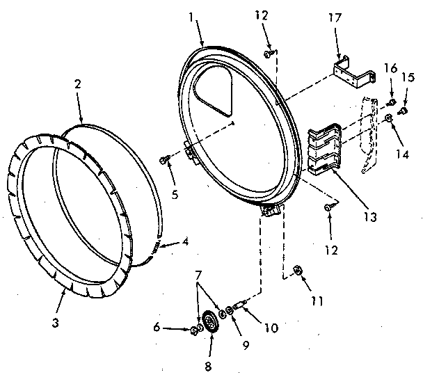 REAR BULKHEAD, FELT SEAL AND CYLINDER ROLLER