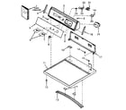 Speed Queen NG4619W53721 control hood, controls and cabinet top diagram
