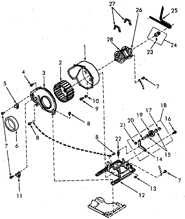 Motor, exhaust fan and belt