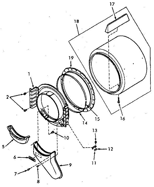 Front bulkhead, air duct, felt seal and cylinder