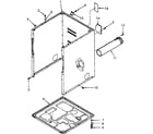 Speed Queen NG4619W53721 cabinet, exhaust duct and base diagram