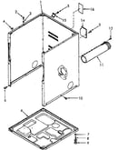 Cabinet, exhaust duct and base