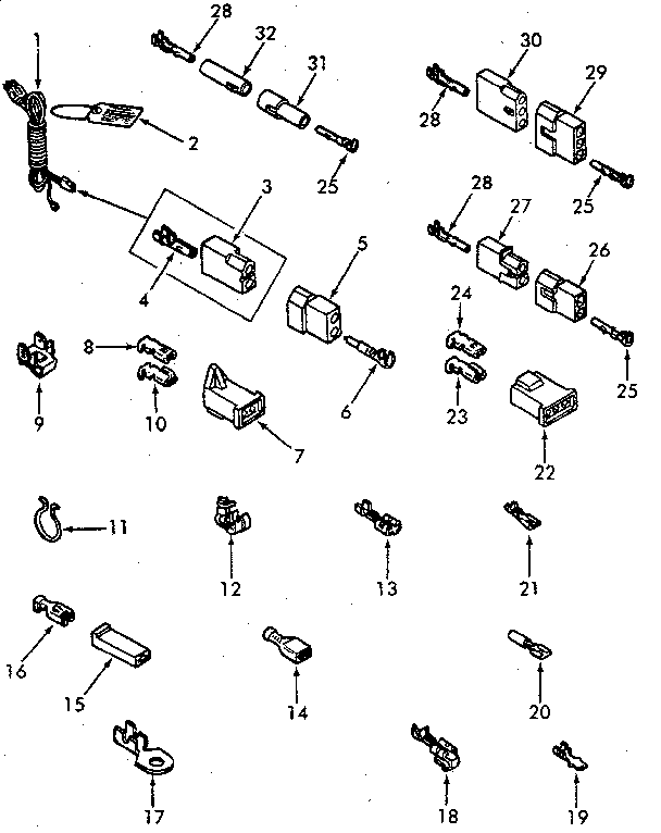 Power cord and wire terminals