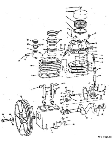 3 & 5 h.p. 2 stage 2 cylinder air compressor