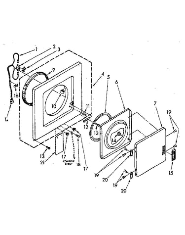 Dryer front panel and door