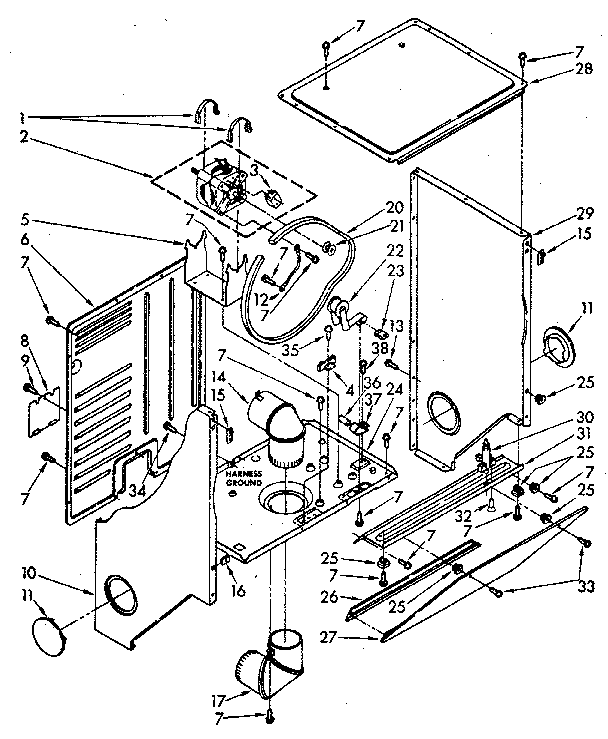 Dryer cabinet and motor