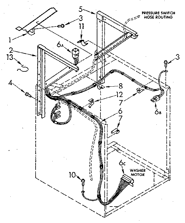 Dryer supports and washer cabinet harness