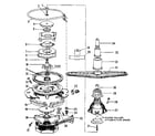 Kenmore 5871403880 motor, heater, and spray arm details diagram