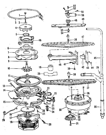 Motor, heater, & spray arm