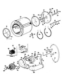 Drum, heater, blower & drive assembly