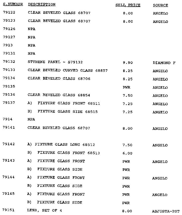 Stock # 79122-79151