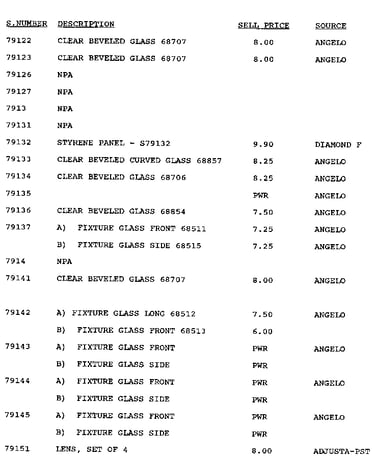 Stock # 79122-79151