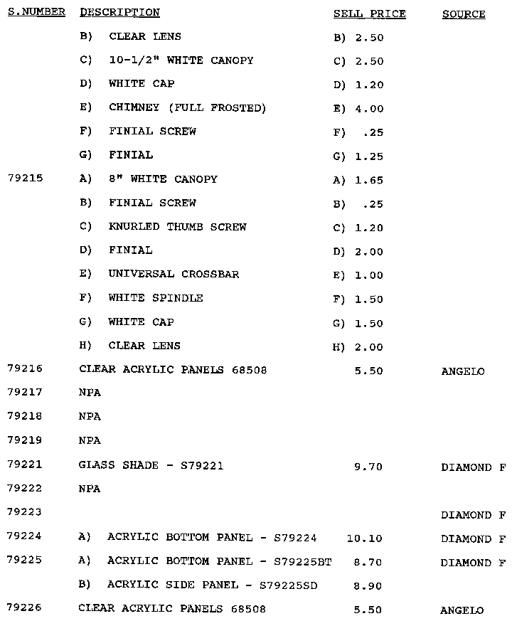 Stock # 79215-79226