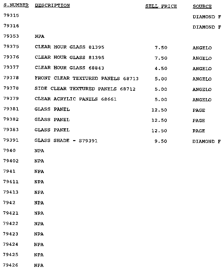 Stock # 79315-79426