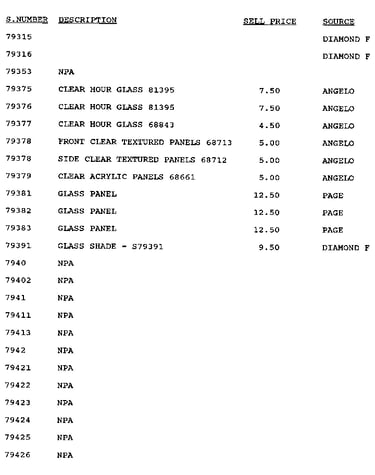 Stock # 79315-79426