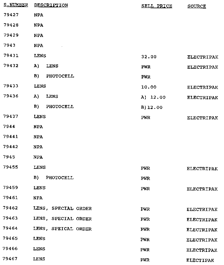 Stock # 79427-79467