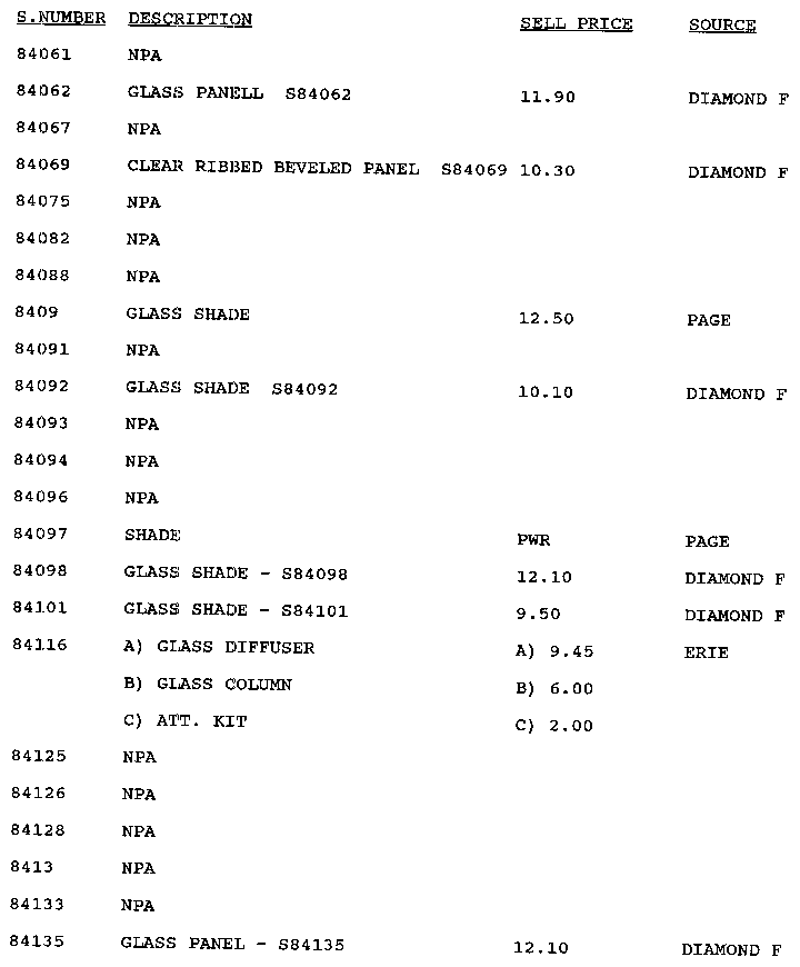 Stock # 84061-84135