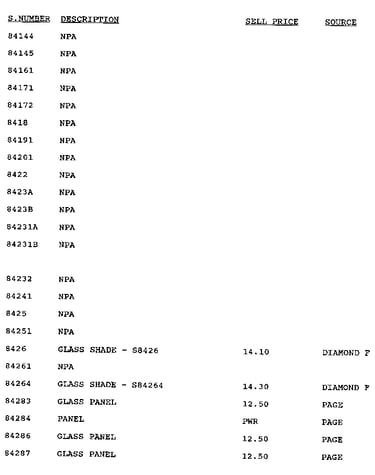 Stock # 84144-84287